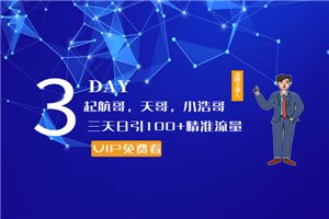 起航哥，天哥，小浩哥，三天日引100+精准流量实战课程-小栈资源网