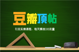 全网最新豆瓣顶帖引流实操课程，每天精准100流量-小栈资源网