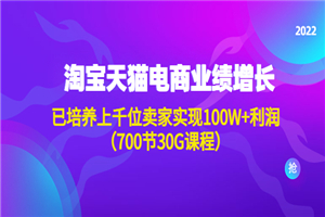 淘系天猫电商业绩增长：已培养上千位卖家实现100W+利润（700节30G课程）-小栈资源网