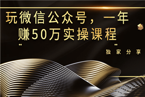 玩微信公众号，一年赚50万实操课程-小栈资源网