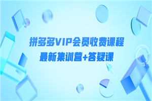 某社群·拼多多VIP会员收费课程，最新集训营+答疑课-价值3000+-小栈资源网