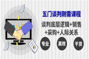 五门企业谈判刚需课程：谈判底层逻辑+销售+采购+人际关系，一次讲透-小栈资源网