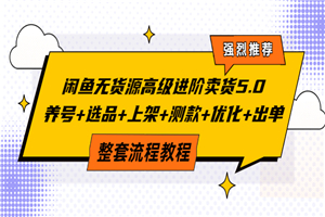 闲鱼无货源高级进阶卖货5.0，养号+选品+上架+测款+优化+出单整套流程教程-小栈资源网