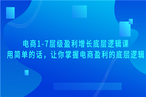 电商1-7层级盈利增长底层逻辑课：用简单的话，让你掌握电商盈利的底层逻辑-小栈资源网