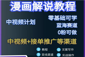 漫画解说保姆级教程，彻底解决版权问题，轻松月入10000+-小栈资源网