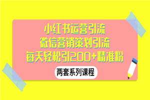 小红书运营引流+微信营销策划引流，每天轻松引200+精准粉-小栈资源网