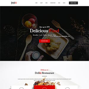 大气餐饮美食网站Bootstrap静态html网站模板-小栈资源网