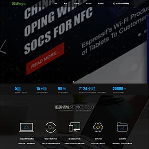 黑色大气的网络网站服务公司静态网站HTML模板-小栈资源网