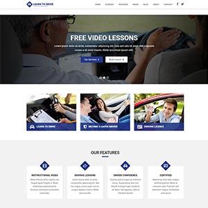 蓝色的Bootstrap学车驾校静态HTML网站模板-小栈资源网