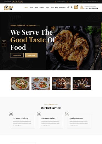 多功能的美食餐厅外卖预订HTML5模板-小栈资源网