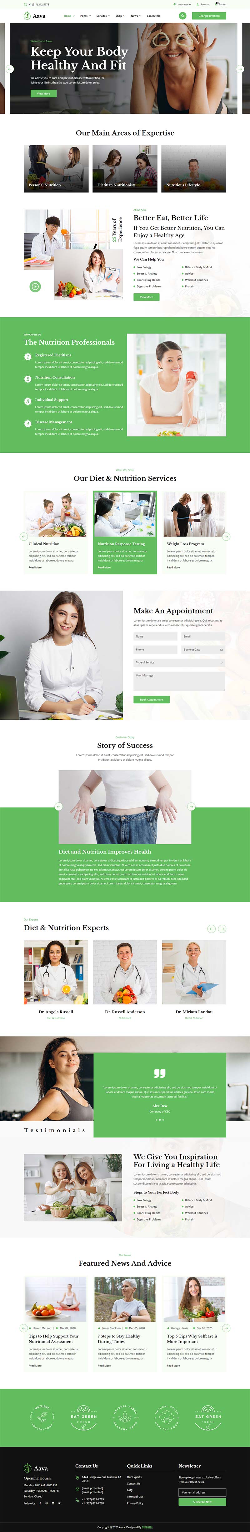 绿色风格响应式健康减肥饮食方案静态网站HTML5模板-小栈资源网