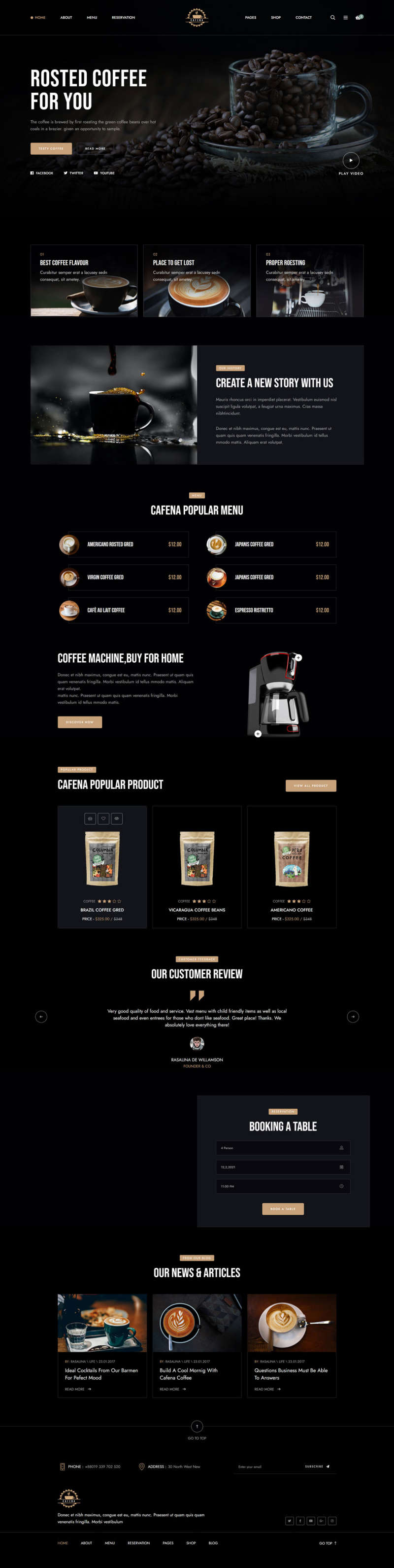 咖啡奶茶店铺HTML5电商模板-小栈资源网