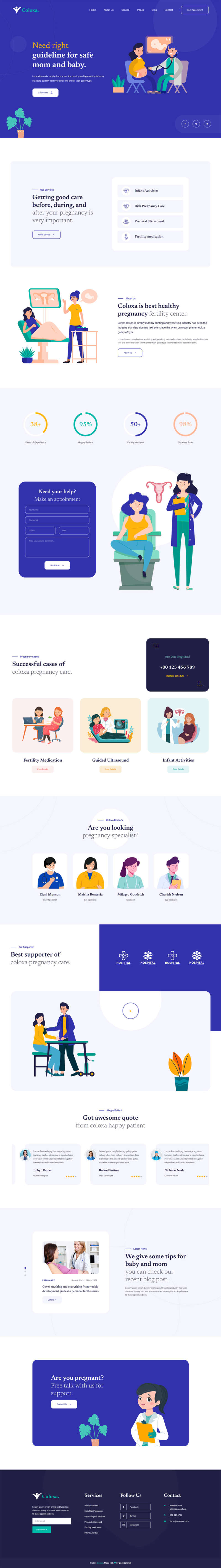 妇幼保健医疗服务Bootstrap网站模板-小栈资源网