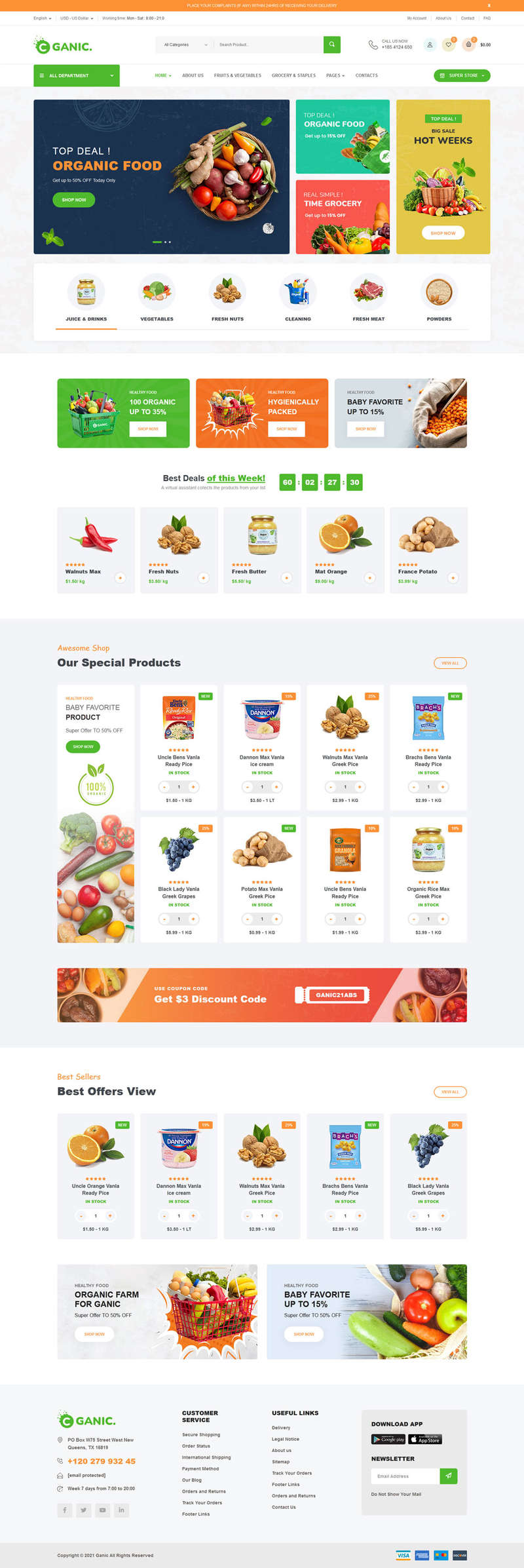 生鲜美食超市HTML5电商模板-小栈资源网