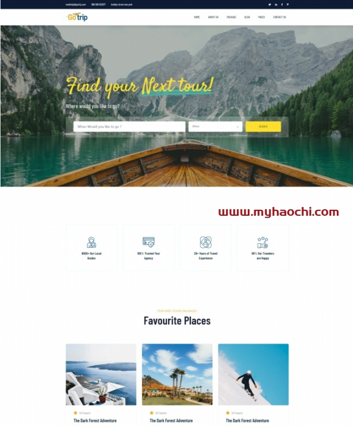 响应式旅游旅行资讯类网站模板-小栈资源网