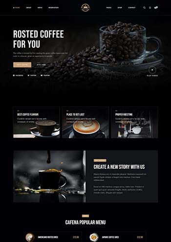 咖啡奶茶店铺HTML5电商模板-小栈资源网