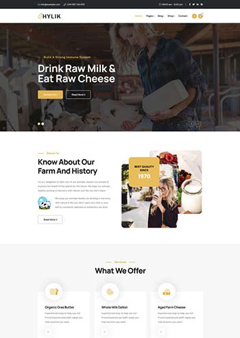 牛奶制品生产企业HTML5模板-小栈资源网