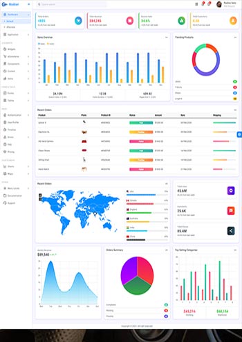 国外高端大气的html5响应式后台管理模板-小栈资源网