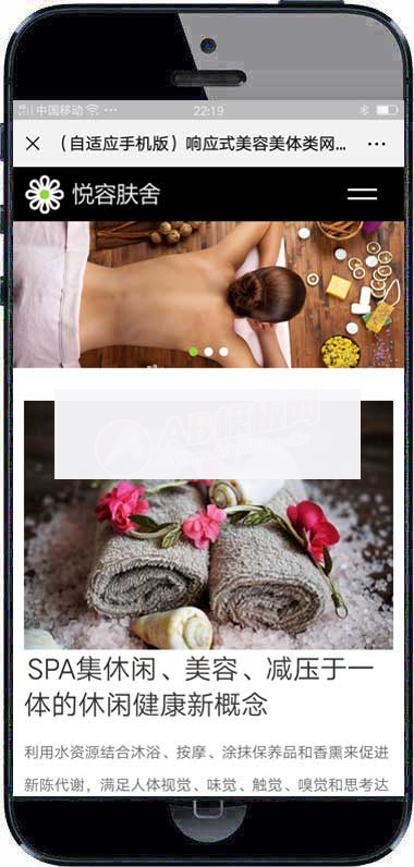 (自适应手机版)响应式美容美体类网站织梦模板