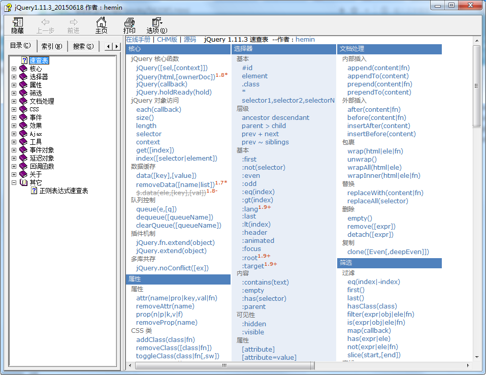 图片[2]-jQuery API 3.1.0（jQuery 中文手册 1.11.3） 速查表 Shifone_前端开发教程-小栈资源网