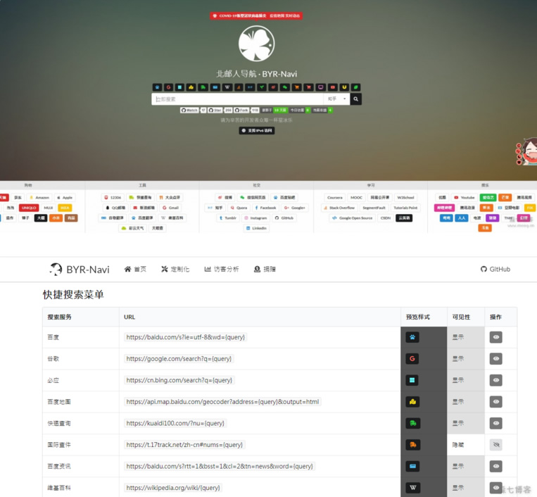 图片[1]-好看有个性的轻量级可配置网站导航源码-小栈资源网