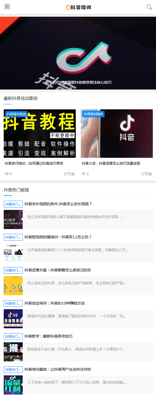 图片[3]-(自适应手机版)响应式抖音课程培训资讯类网站源码 html5抖音培训新闻资讯网站织梦模板-小栈资源网