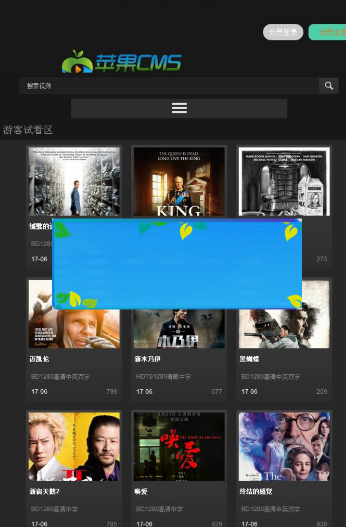 图片[2]-苹果CMSV8黑色风格龙女阁自适应模板_源码下载-小栈资源网