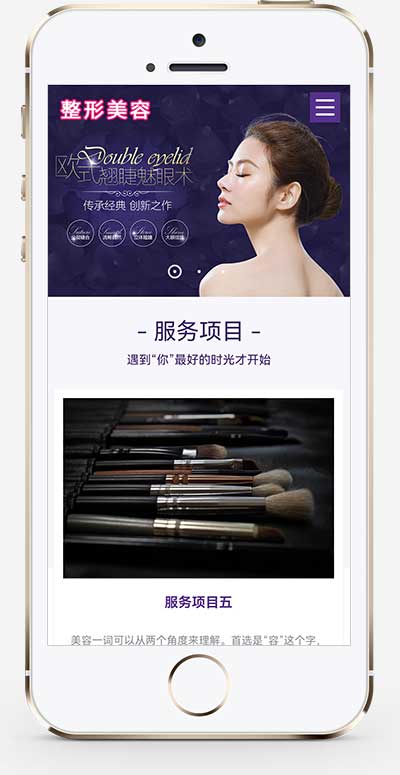 图片[2]-(自适应手机端)pbootcms响应式医疗机构企业网站源码 紫色美容整形医院网站模板-小栈资源网