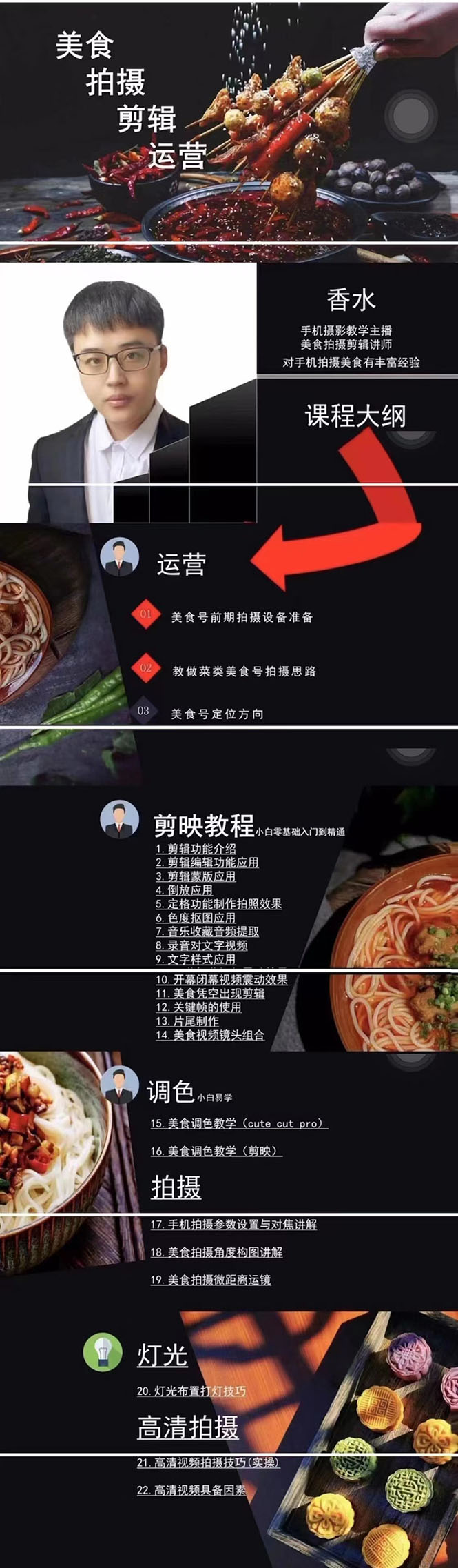 图片[1]-美食剪辑拍摄运营脚本思路拍摄剪辑实操，新手0基础学起！-小栈资源网
