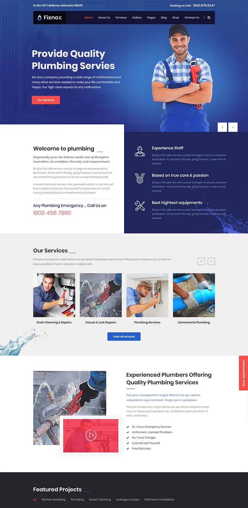 图片[1]-管道修理家政保洁公司网站Bootstrap模板-小栈资源网