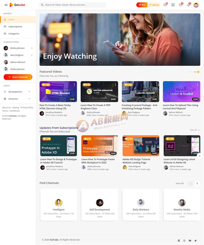 图片[1]-网络视频共享平台网站响应式静态HTML模板-小栈资源网