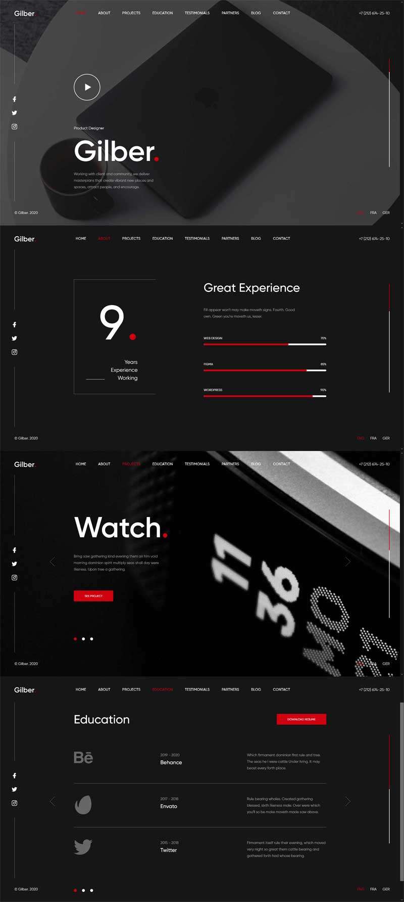 图片[1]-个人简历作品展示全屏滚动模板-小栈资源网