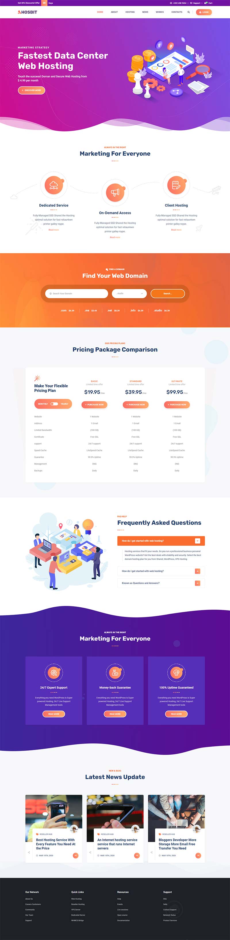 图片[1]-云主机域名服务网站HTML5静态网站模板-小栈资源网