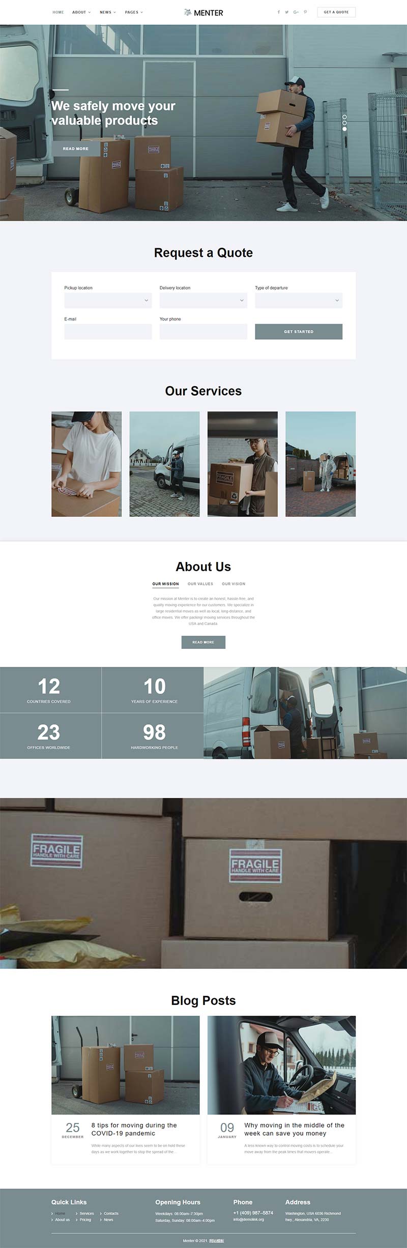 图片[1]-简洁的搬家快递公司静态网站html5模板-小栈资源网