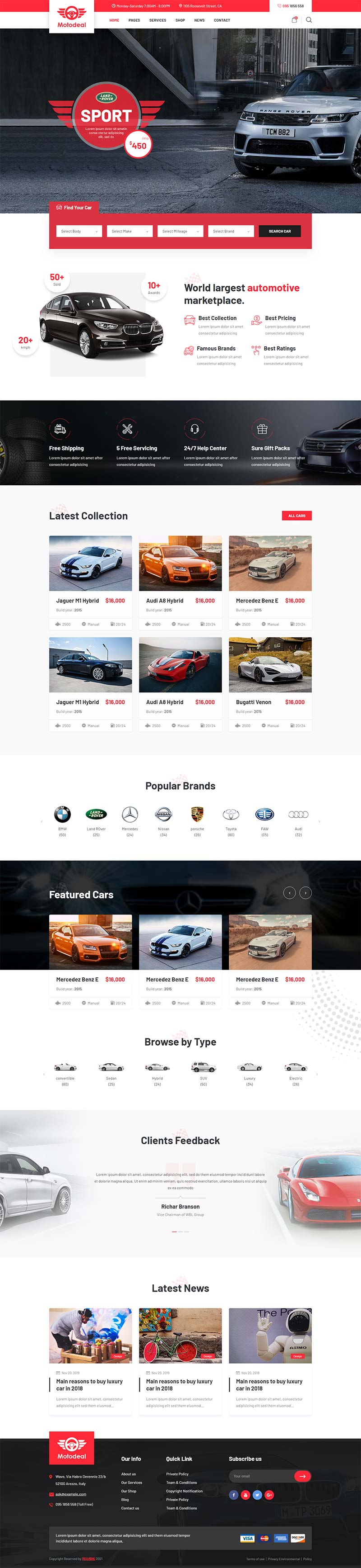 图片[1]-红色大气的汽车销售交易平台静态网页html模板-小栈资源网