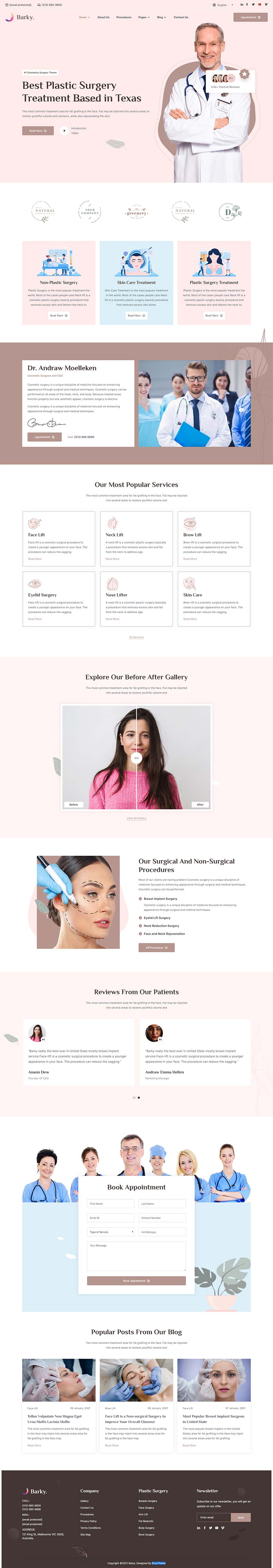 图片[1]-粉红色美容整形医院官网静态HTML模板-小栈资源网