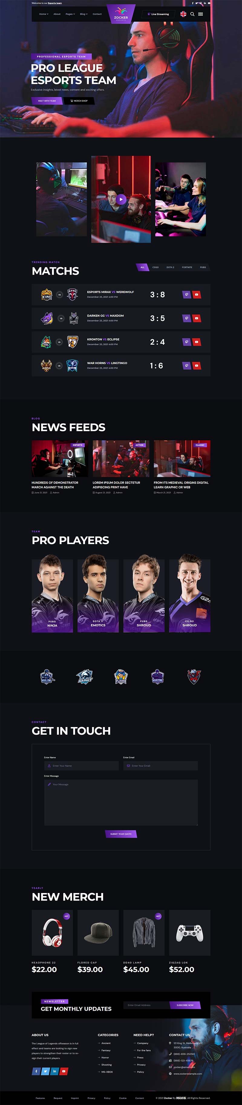 图片[1]-黑色风格电子竞技游戏官网HTML静态模板-小栈资源网