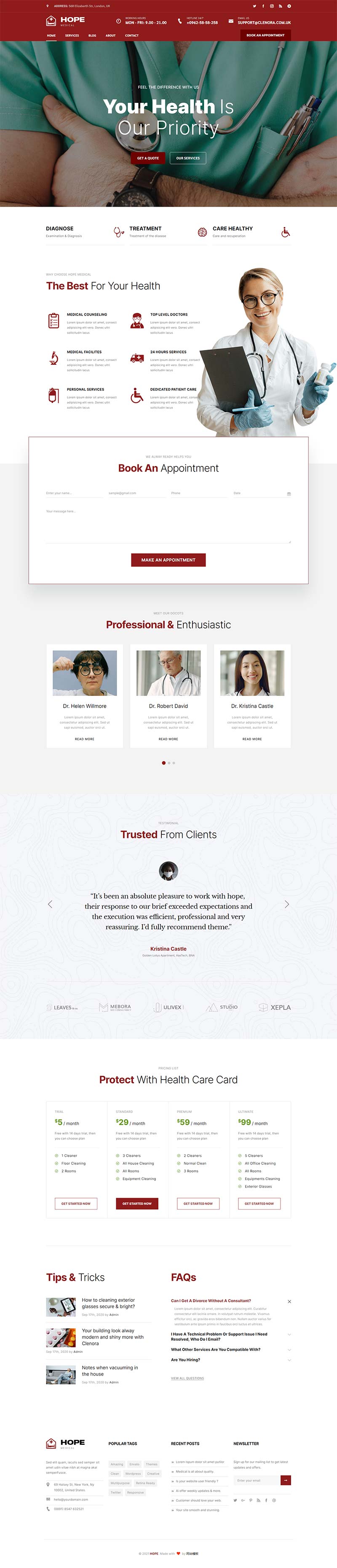图片[1]-牙科医院门诊医疗服务静态网站HTML5模板-小栈资源网