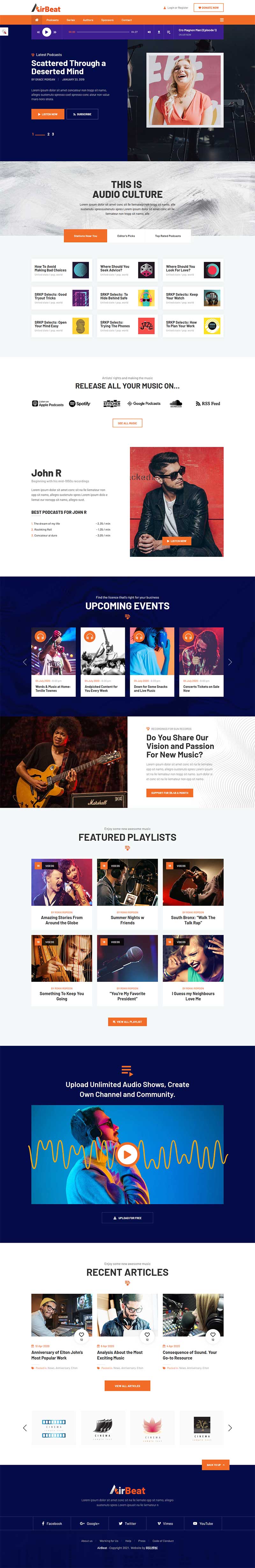 图片[1]-多用途音频播客和音乐网站HTML模板-小栈资源网
