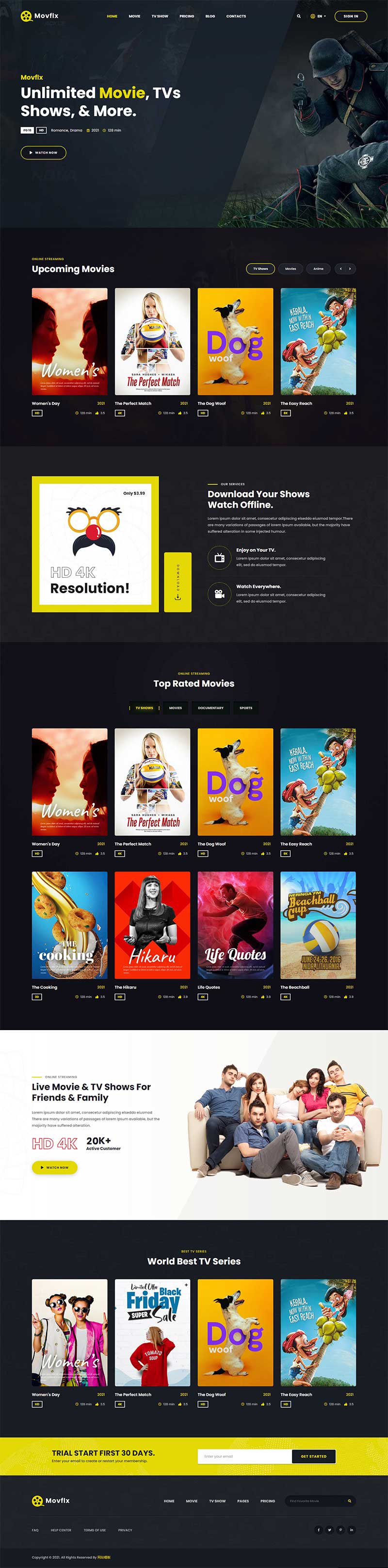 图片[1]-在线影院视频资源平台HTML5模板-小栈资源网