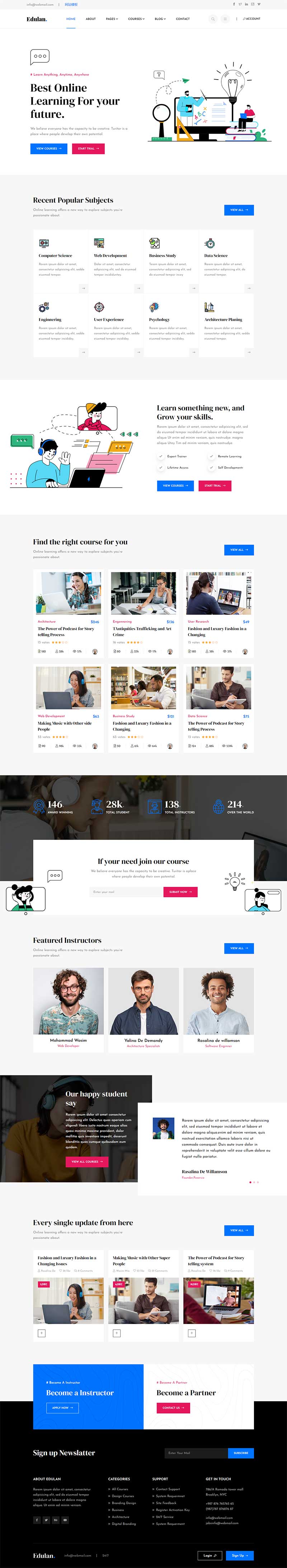 图片[1]-多功能的课程教育行业网页模板-小栈资源网