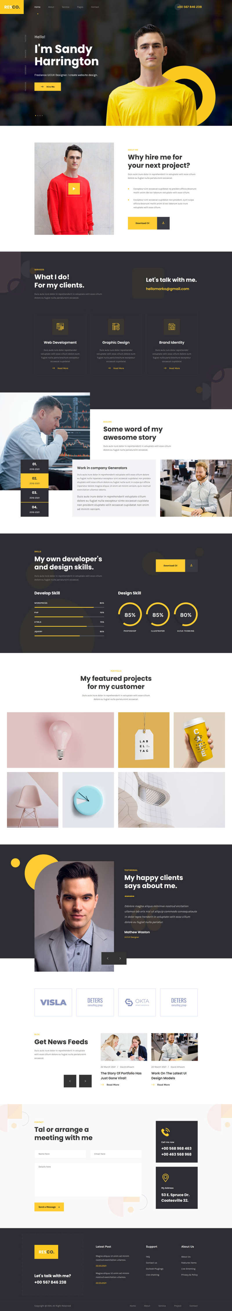 图片[1]-网页版个人简历介绍html5模板-小栈资源网