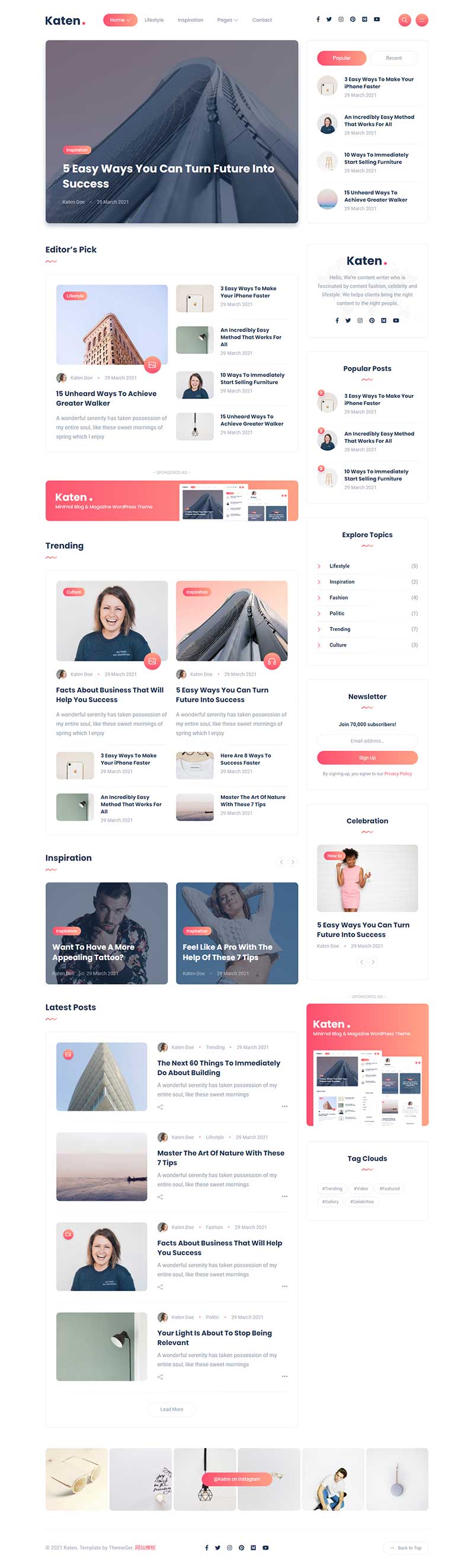 图片[1]-轻量级的博客和杂志HTML模板-小栈资源网