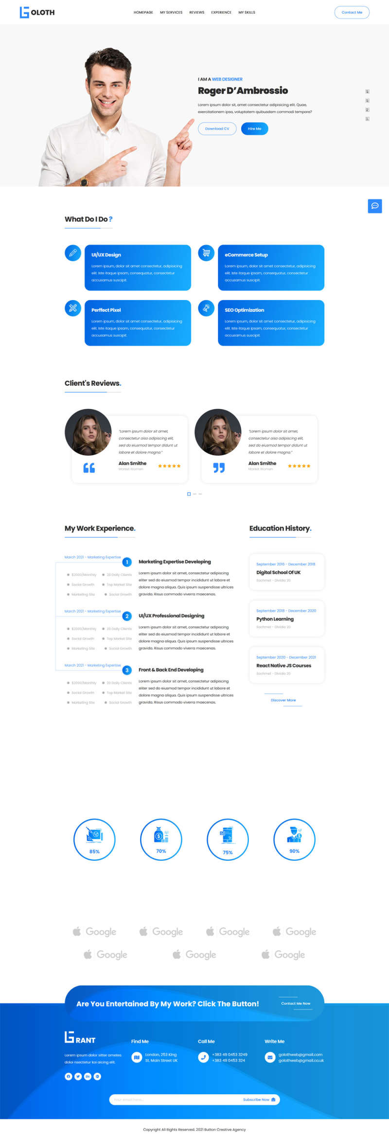 图片[1]-多功能的个人简历主页单页html模板-小栈资源网