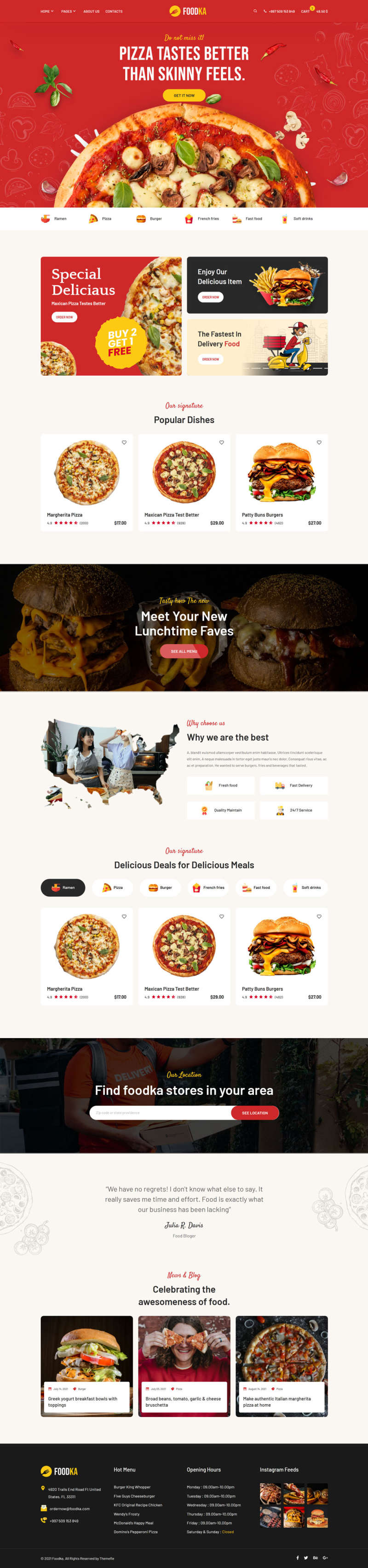 图片[1]-披萨店铺外卖配送HTML模板-小栈资源网