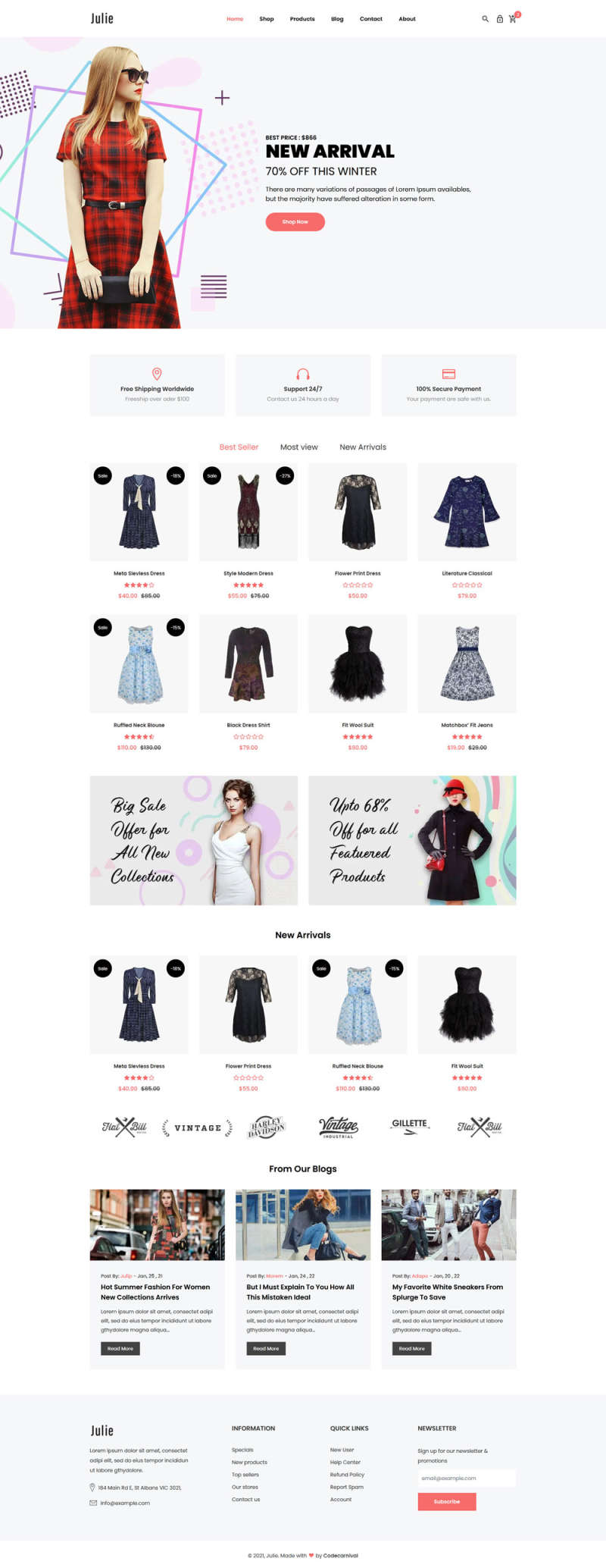 图片[1]-简洁的时尚女装bootstrap电商模板-小栈资源网