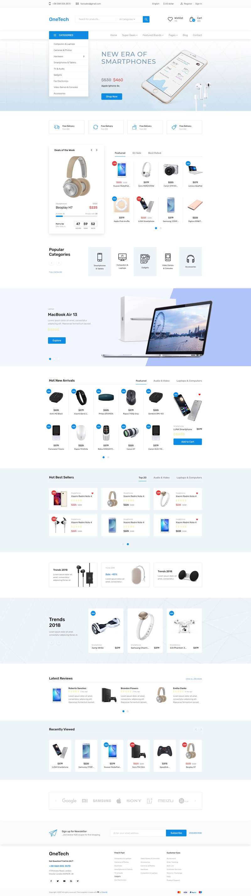 图片[1]-浅蓝色干净简洁的响应式数码商城模板-小栈资源网