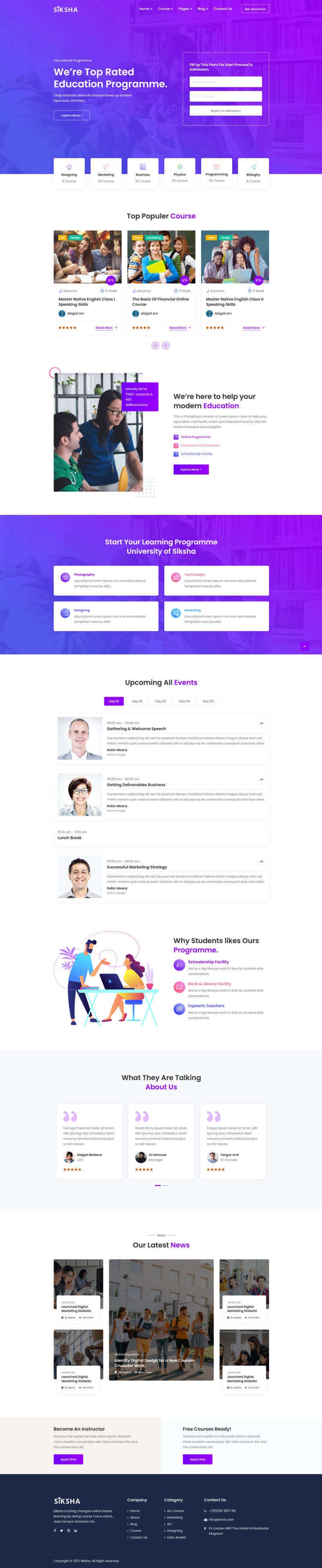 图片[1]-在线课程教育服务机构HTML5模板-小栈资源网