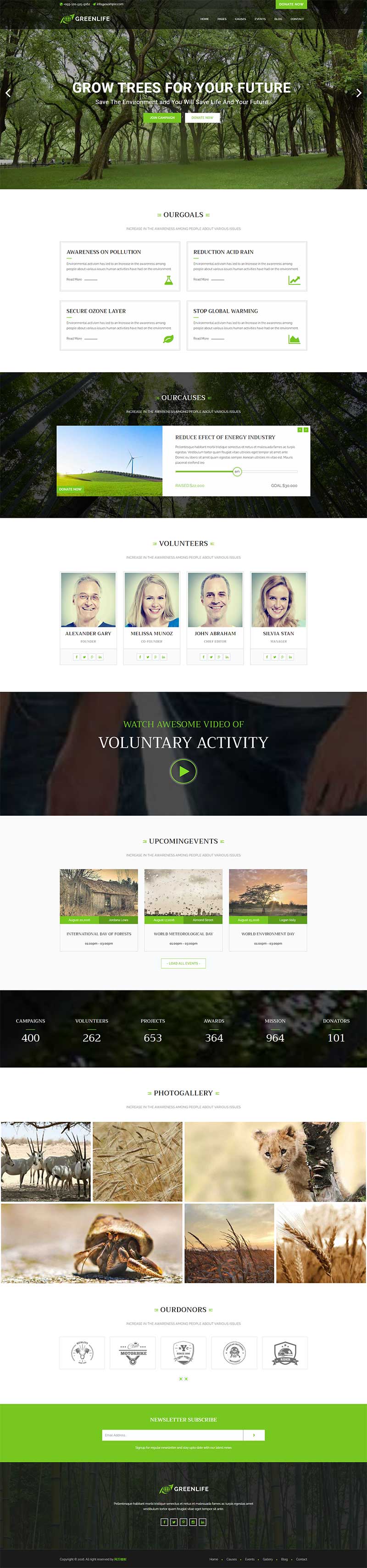 图片[1]-绿色环保公益网站模板 环境保护网站模板-小栈资源网