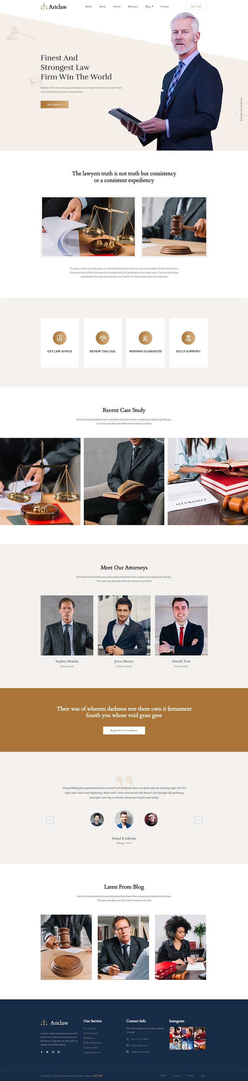 图片[1]-土黄色律师事务所HTML5静态网页模板-小栈资源网